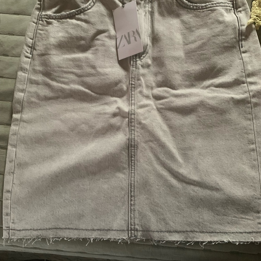 Zara Gray Denim Skirt